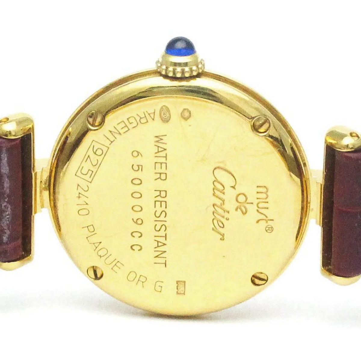 (Good) BF568960 Colisee Must Plated Pre-Owned Watch CARTIER Ladies Leather Quartz Gold