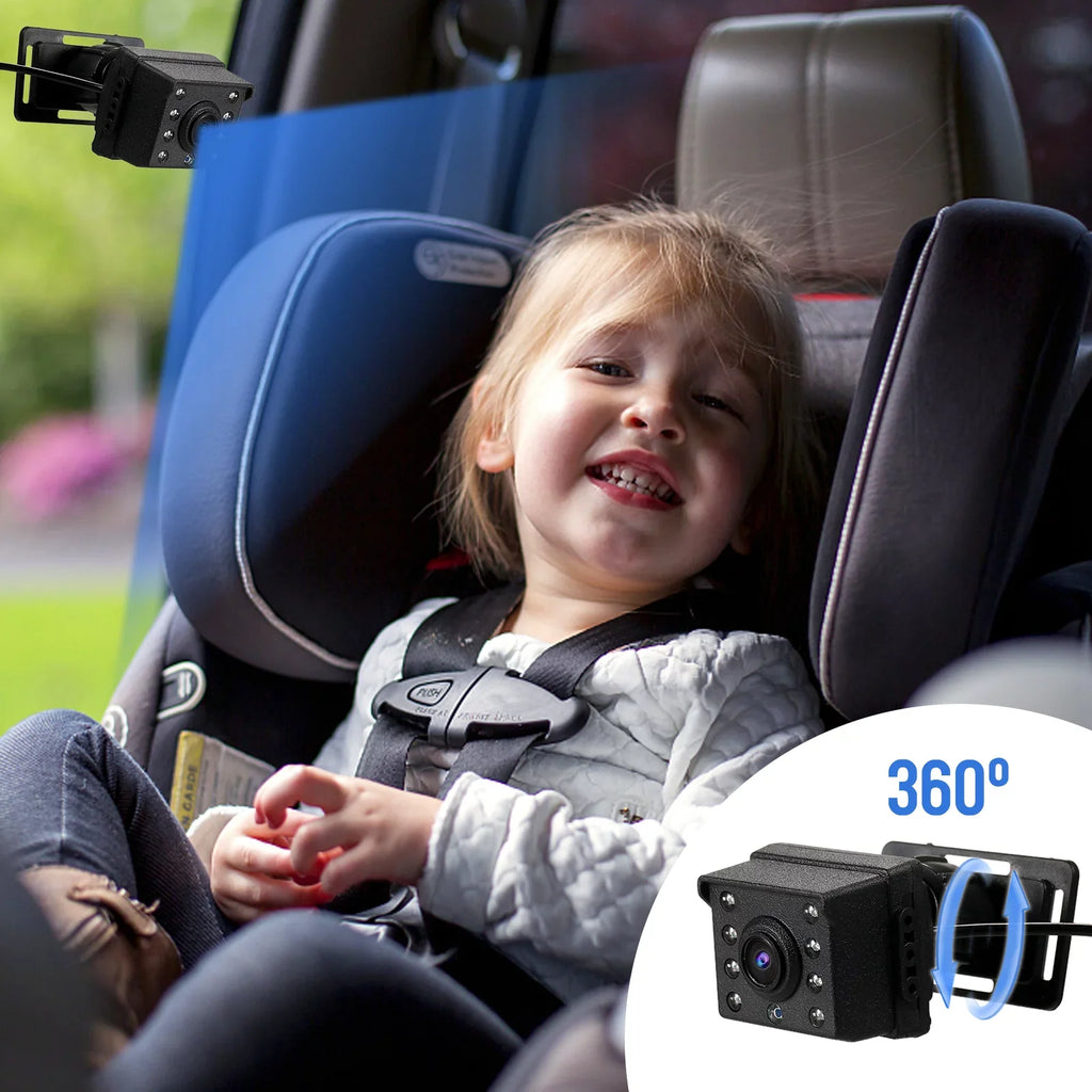 Car 1080P - Night Wide IPS Camera Baby and Pets Adjustable Kids, Angle Vision, 4.3’’ Screen, Infants, with Monitor for View Baby Mirror