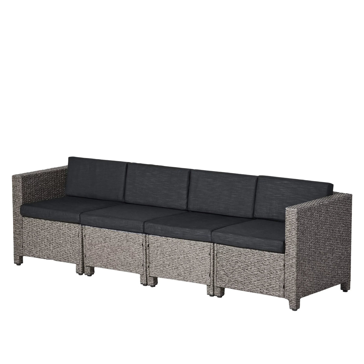 and Black GDF Dark Cushions, Mixed Sofa Studio Venice 4 Seater exterior Wicker Sectional Gray with