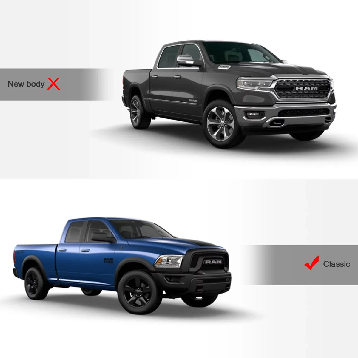 2019-2022 ) Truck ( with Ram Bed Soft Tri-Fold Tonneau 1500 Stehlen / For Cover Short Feet 68.4" Lights 733469490432 Classic LED 5.7 2009-2018 Bed