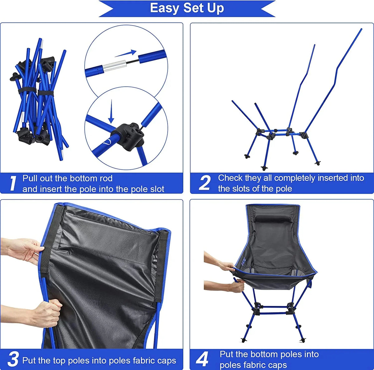 Back with & High Pocket Hiking YANPO Camp exterior Portable Lawn Beach Chair Chair for Camp 330lbs Lightweight Heavy Headrest Duty 2Pack Travel Travel Chair, Folding