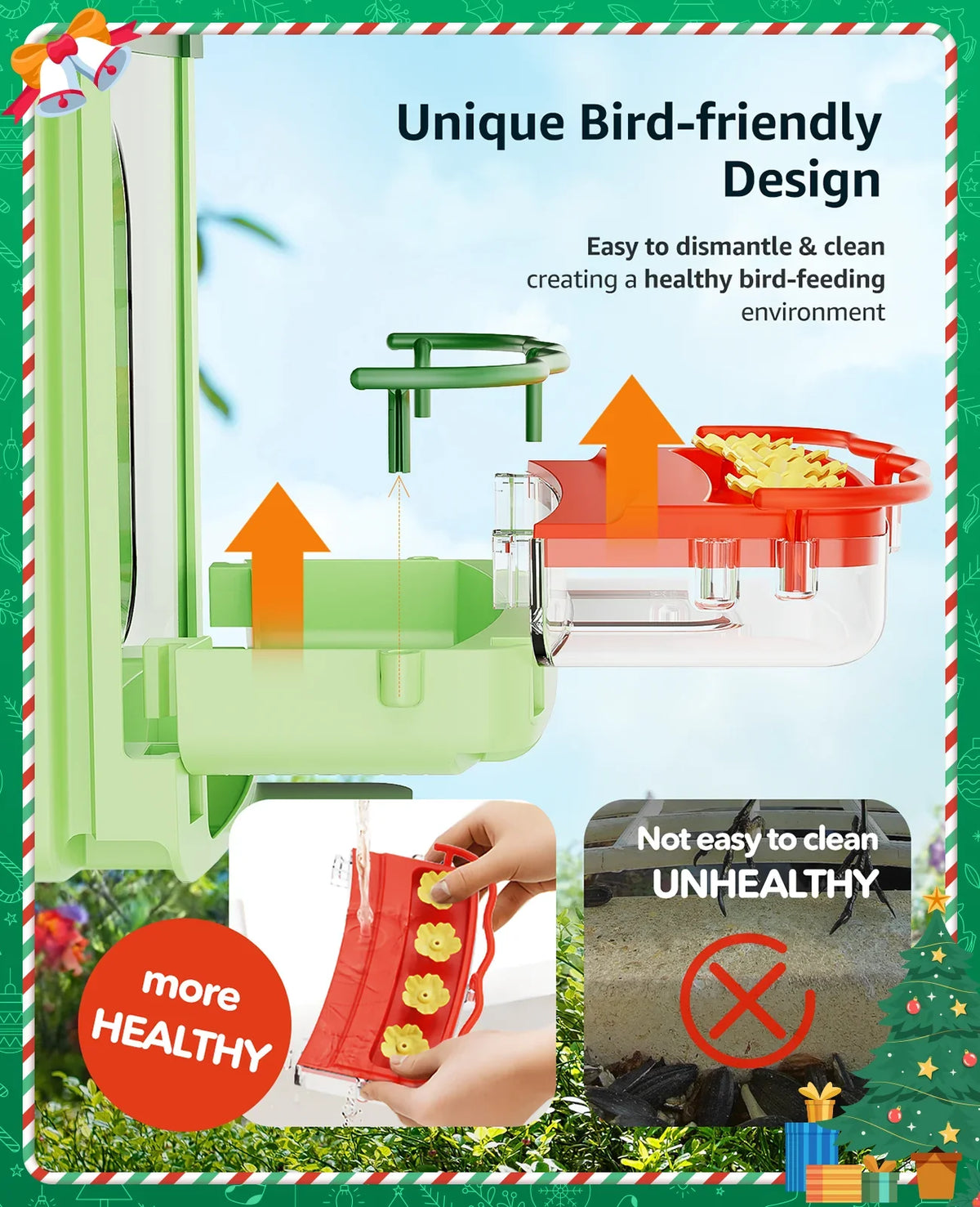 Gift Anyone Feeder 1 in 2 Feeders Bird Ideal Hummingbird Camera, AI with Camera, Bird HD Close-Ups Capture Camera Birds for with of Species, Auto 3MP with Identify Unique