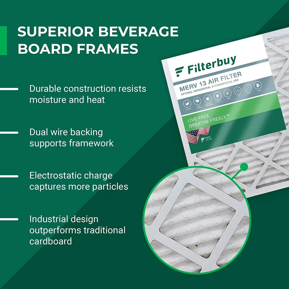 (6-Pack) Filterbuy 14x24x1 13 MERV Furnace HVAC Filters Air AC Pleated