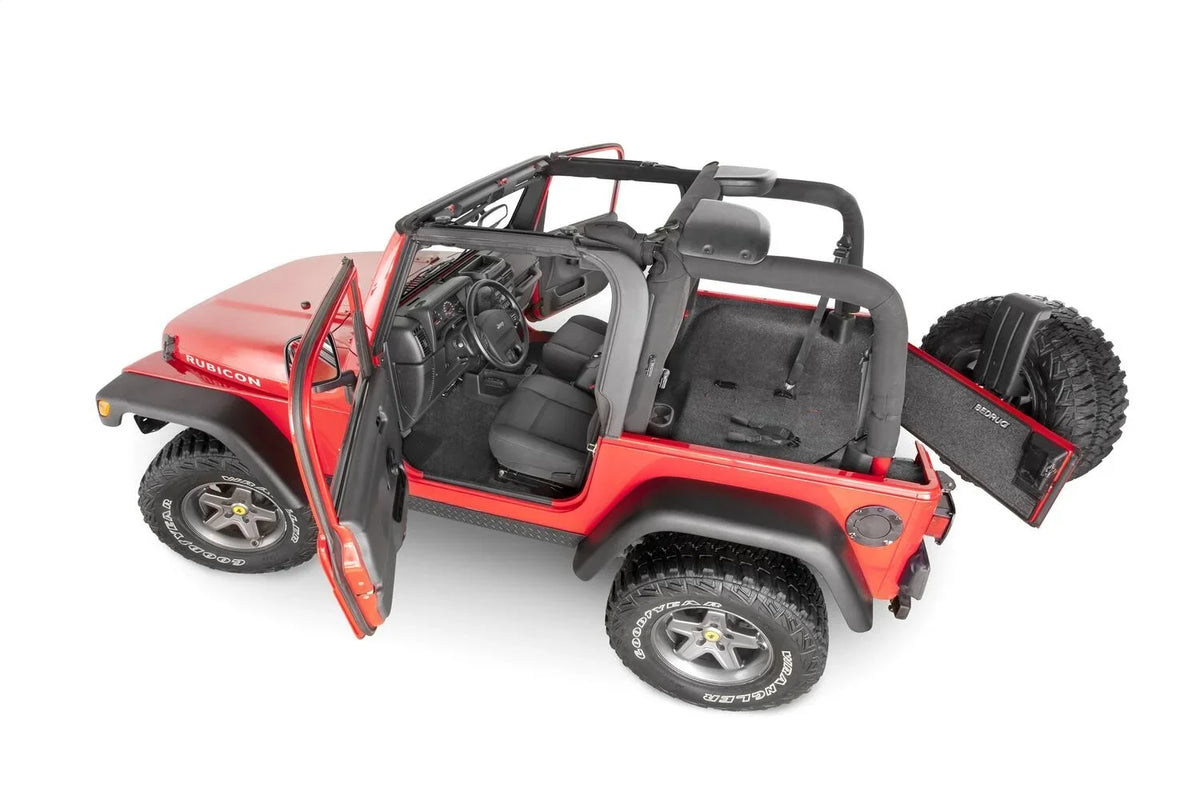 / / by Center 3Pc Jeep BedRug Wrangler Floorr Compatible TJ Jeep TJ, Kit 1997-2005 Wrangler select: 2006 (w/o Front Console)-Heat Shields with X RealTruck