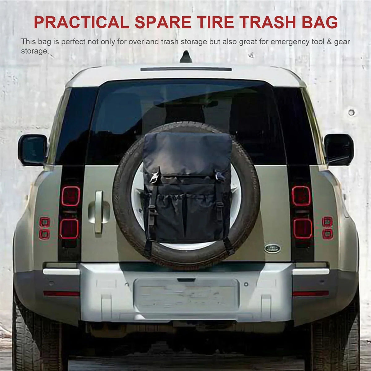 Camping Multi-Pocket Off-Road Bag Gear and Trash Tire Travel Backpack for Organizer Storage and Cargo - Spare Car