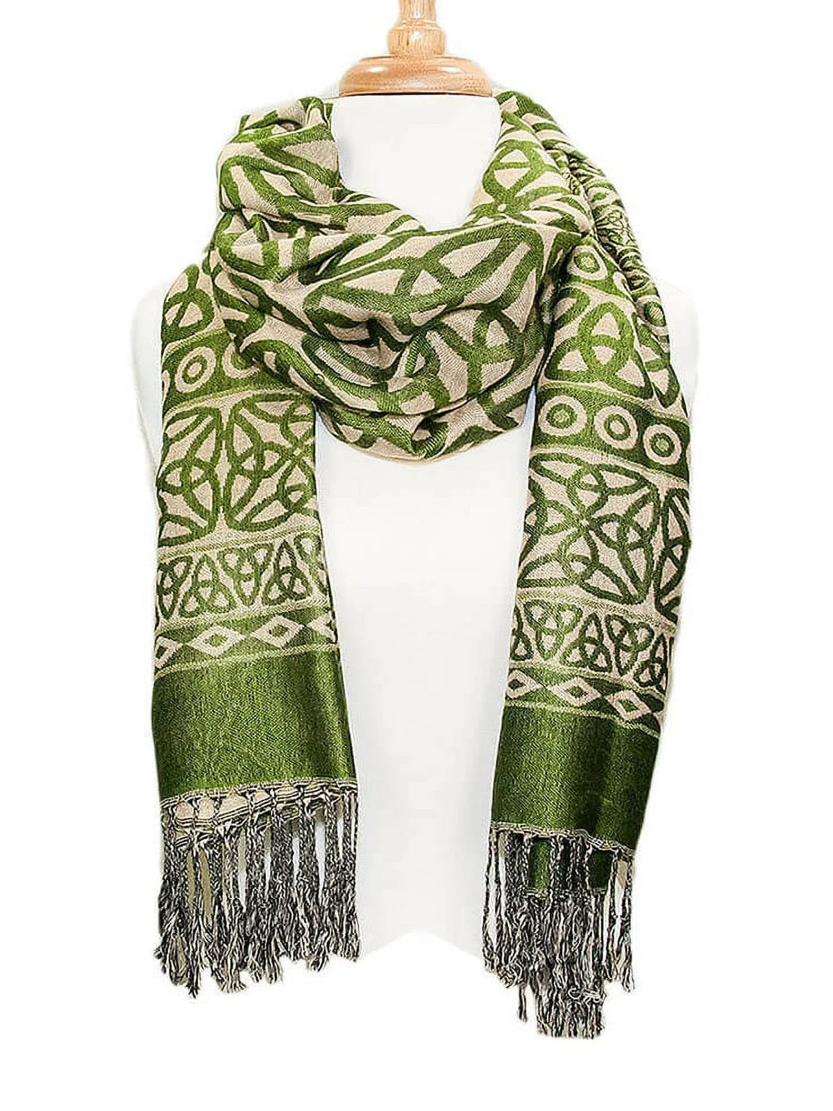 Adult Celtic Female Scarf by Green apparel Celtic Made Knot Moss