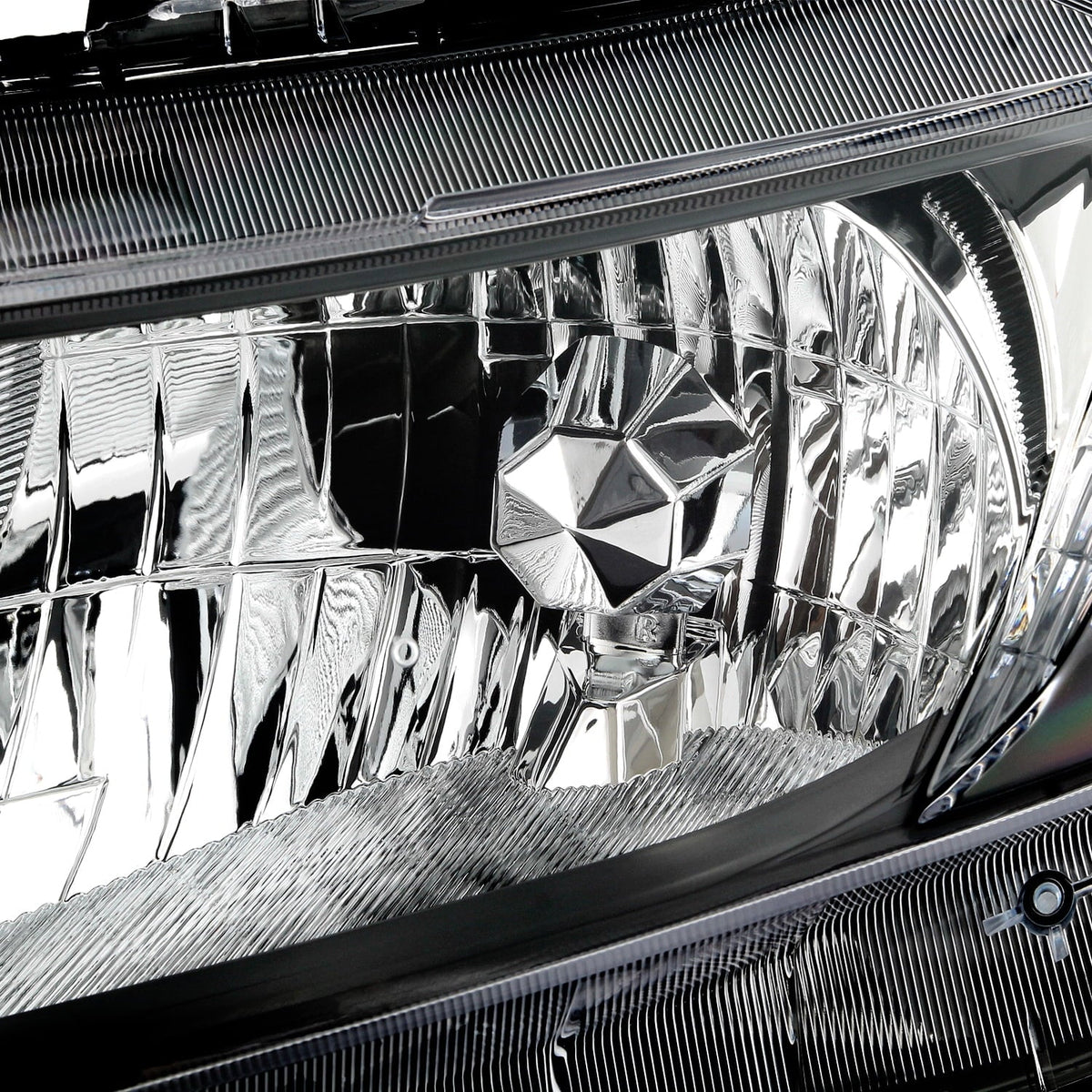 Civic Headlamps Sedan Fits Type] Chrome Coupe 2013 Left+Right 2014 12-13 [Halogen Headlights Pair Honda 2012 - 2015 AKKON