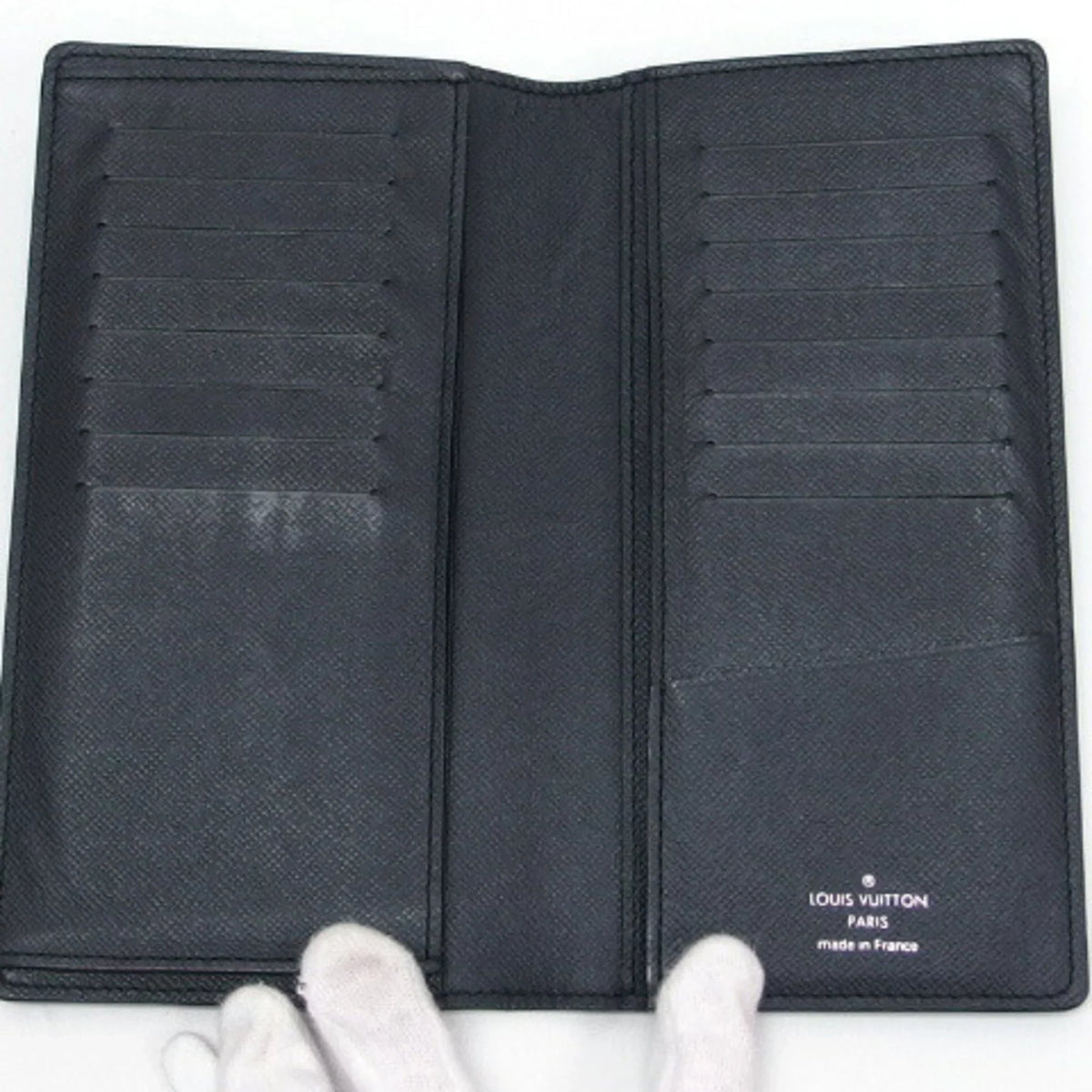 (Good) Long Wallet Black Pre-Owned Bifold Taiga Billfold