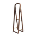 Sleek Modern Magazine Rack with Minimalist Design in Brown and Gold Accents
