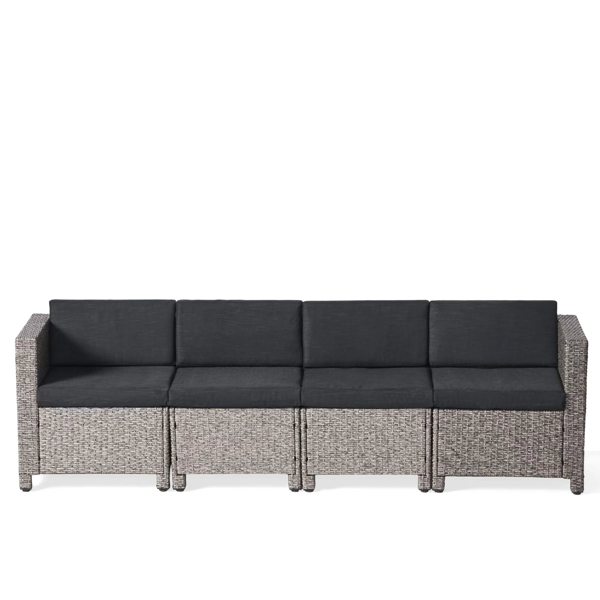 and Black GDF Dark Cushions, Mixed Sofa Studio Venice 4 Seater exterior Wicker Sectional Gray with