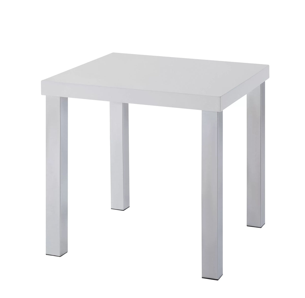 Chrome High End Gloss White ACME Table, & Harta 82332