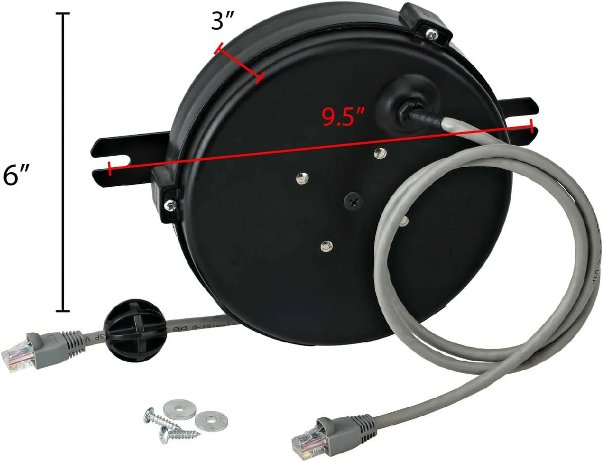 Cable, 20' Reel, Listed ProReel Professional Retractable CAT6 Cord Grade RJ45 Plugs; Modular UL/CSA