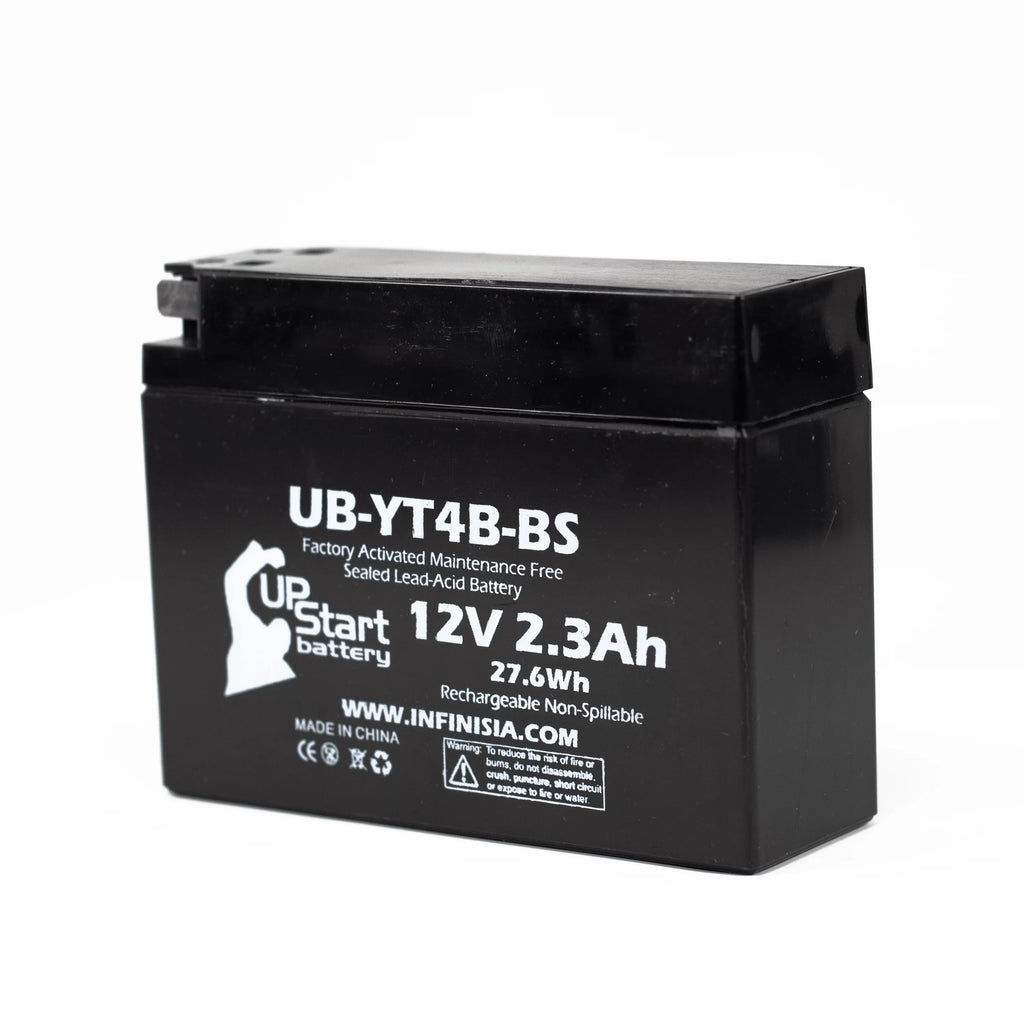 2002 12V, Motorcycle UB-YT4B-BS Battery - Battery 400CC Free, Yamaha for 3-Pack Maintenance UpStart Activated, SR400 2.3Ah, Factory Replacement