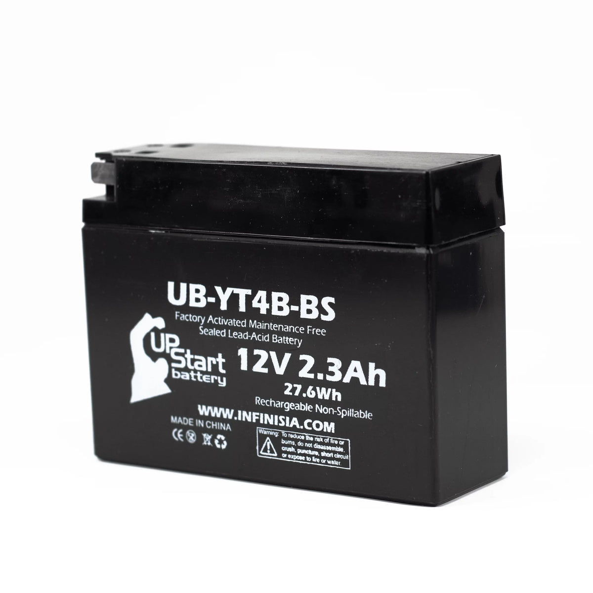 (FI) - 400CC UpStart Battery Motorcycle Free, UB-YT4B-BS Battery SR400 12V, Factory Activated, 2.3Ah, 2010 5-Pack Yamaha for Replacement Maintenance