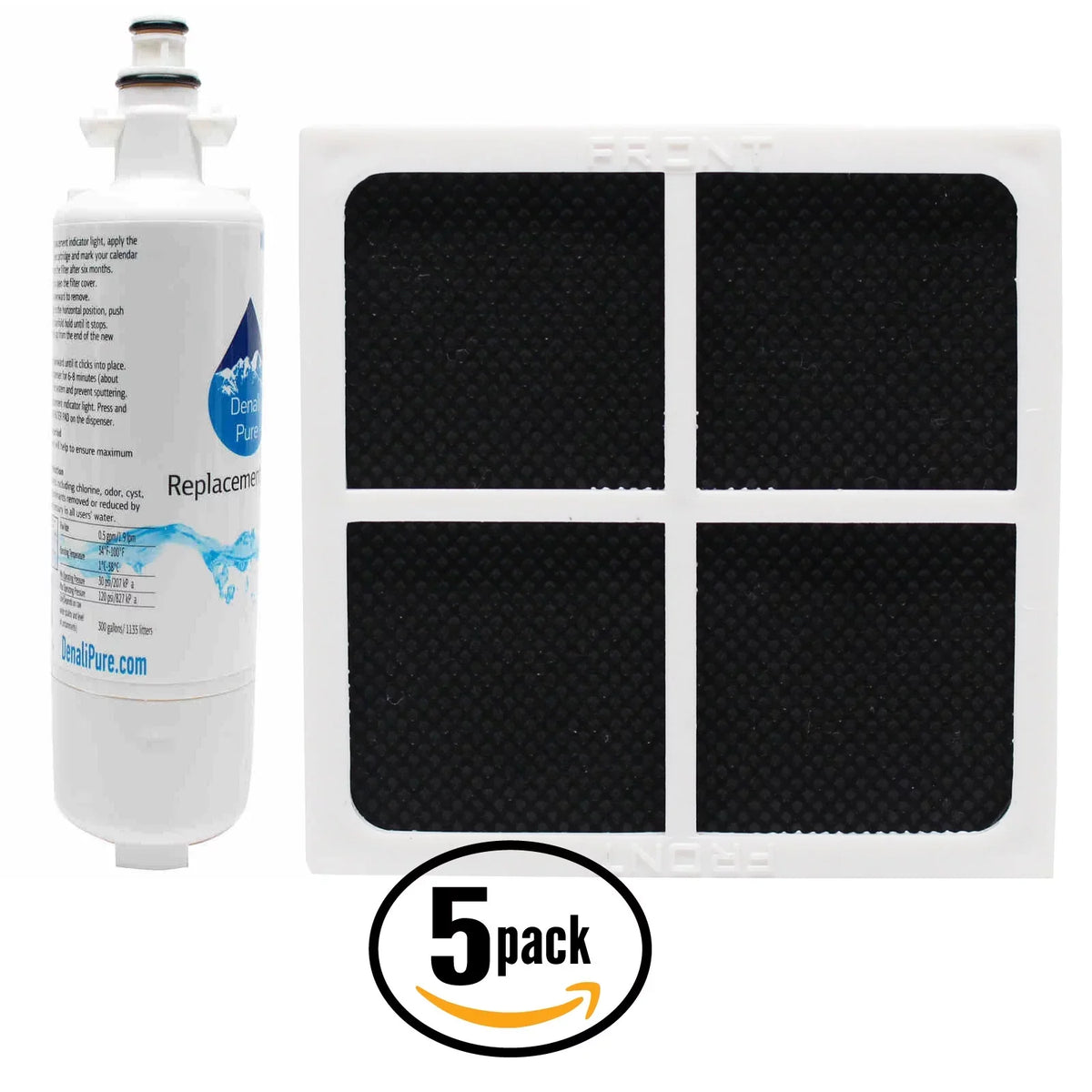 & & Air Refrigerator - Compatible Filter Pure Fridge Kenmore Kit Denali Brand LT120F - Kenmore Filter 79572059110 5-Pack Replacement LT700P liquid