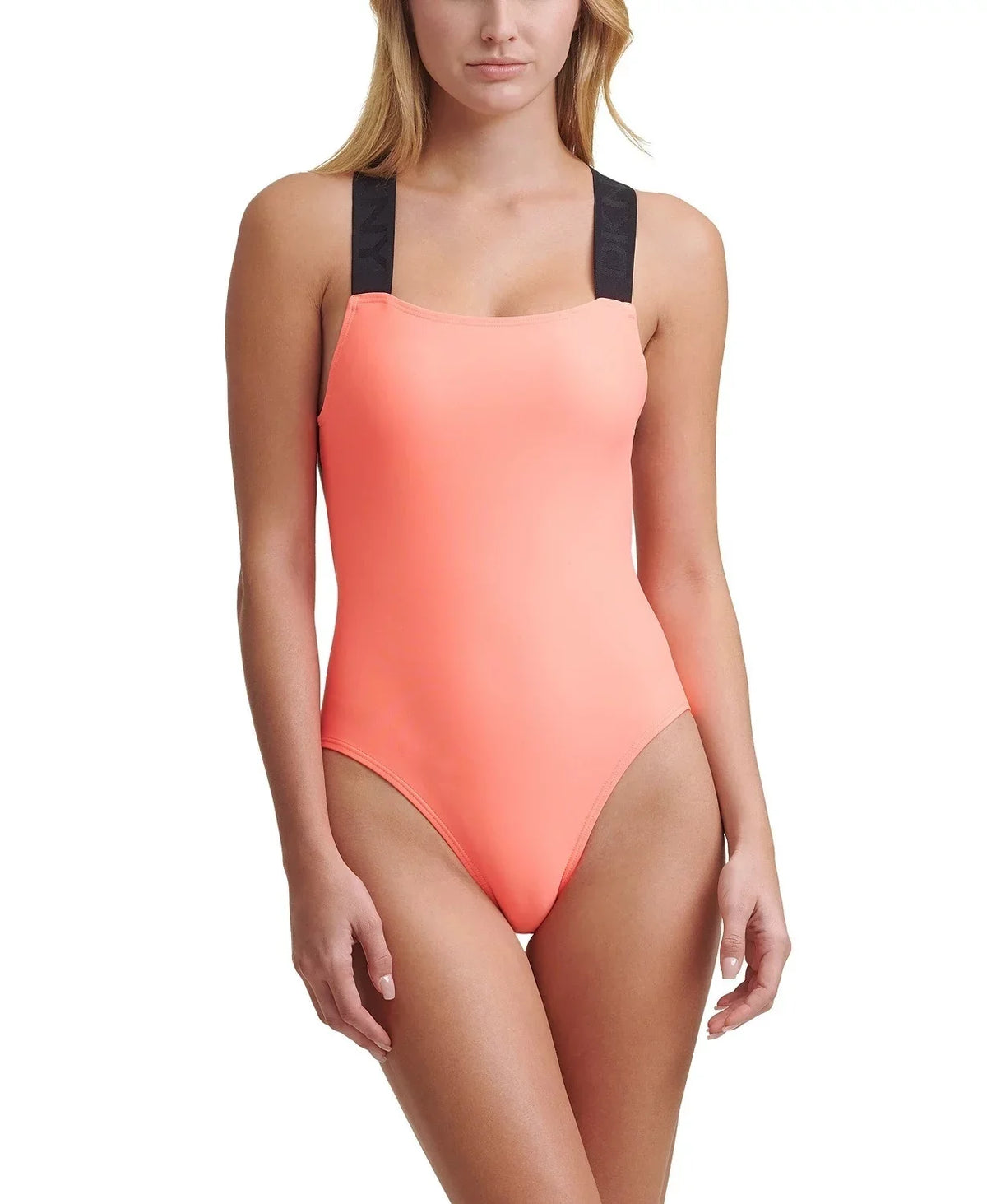 US Swimsuit, Small NEON DKNY ATOMIC Strap One Piece Logo
