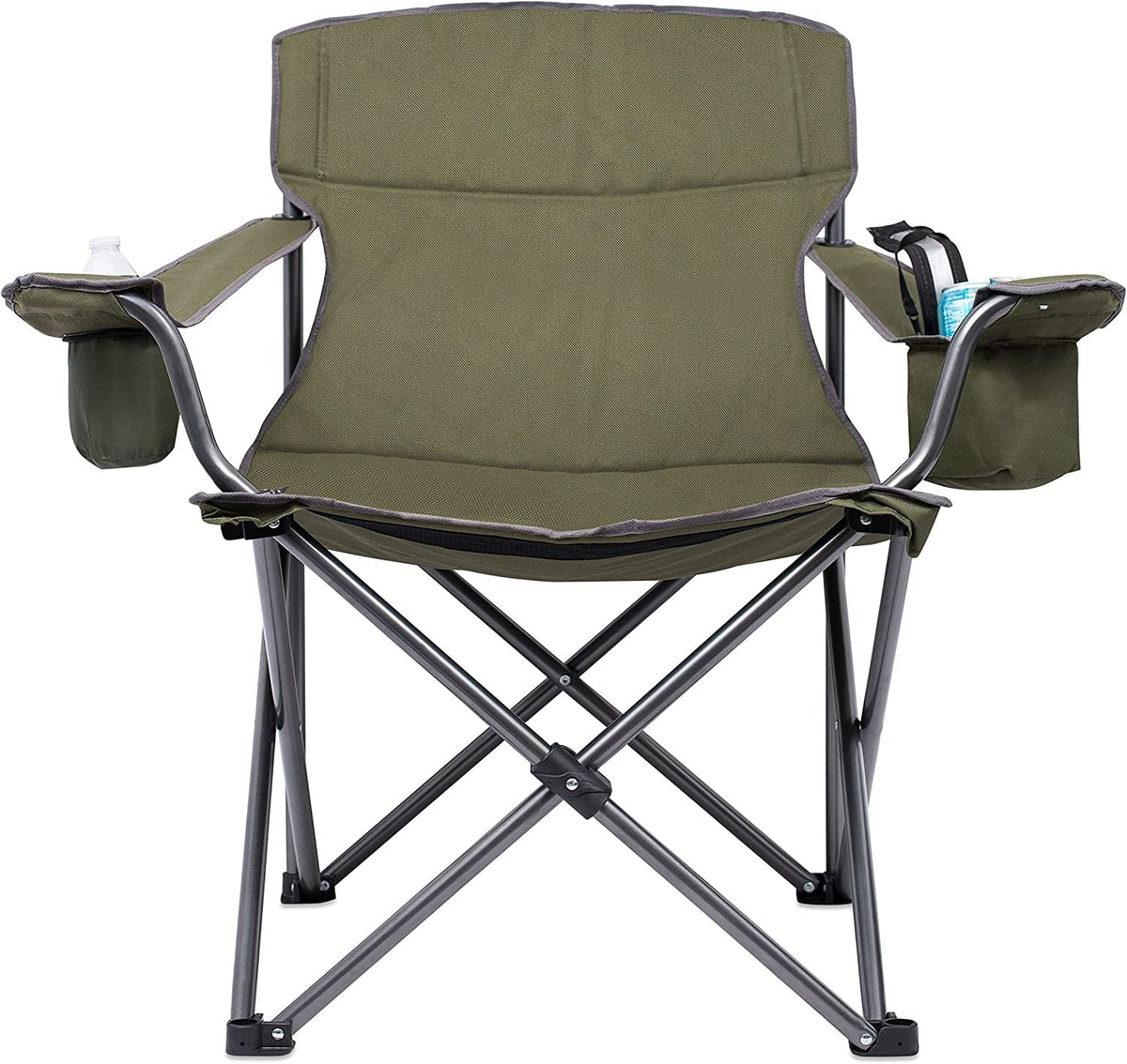 '- Beach Holder Camping Cooler Internet's - Folding Extra Case Bag Cup Best Padded - Duty Insulated exterior - - Heavy - - Sports XL Wide Quad Green Chair Carrying - - -