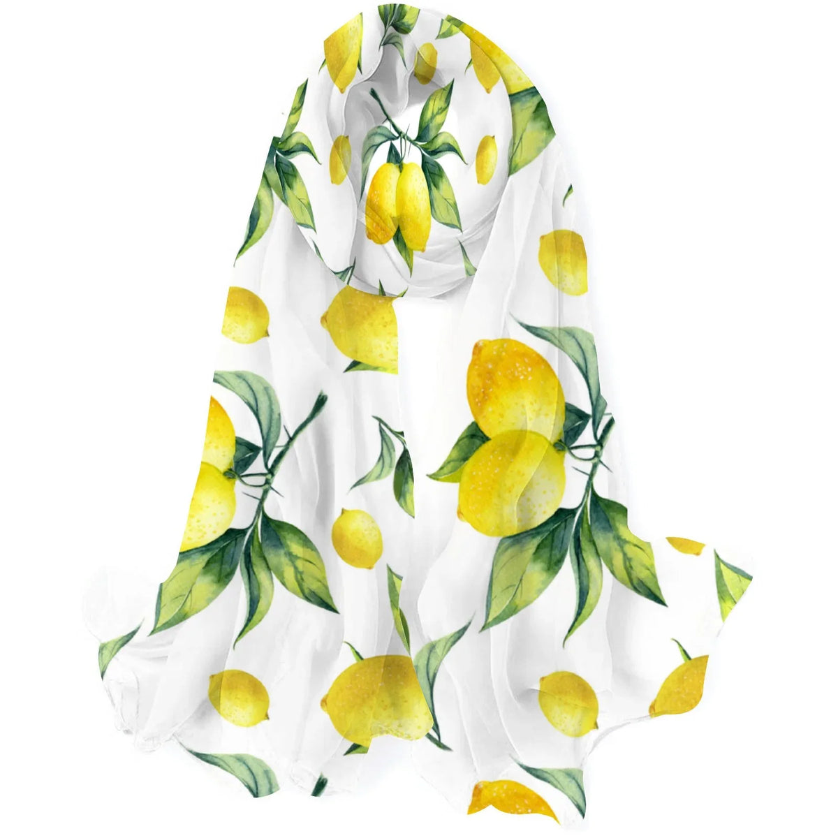 Packed Lemon Wraps Oblong Women Sunscreen Long Hair Wraps Silk Headscarf FREEAMG Shawls Neck for Gift Large Scarf