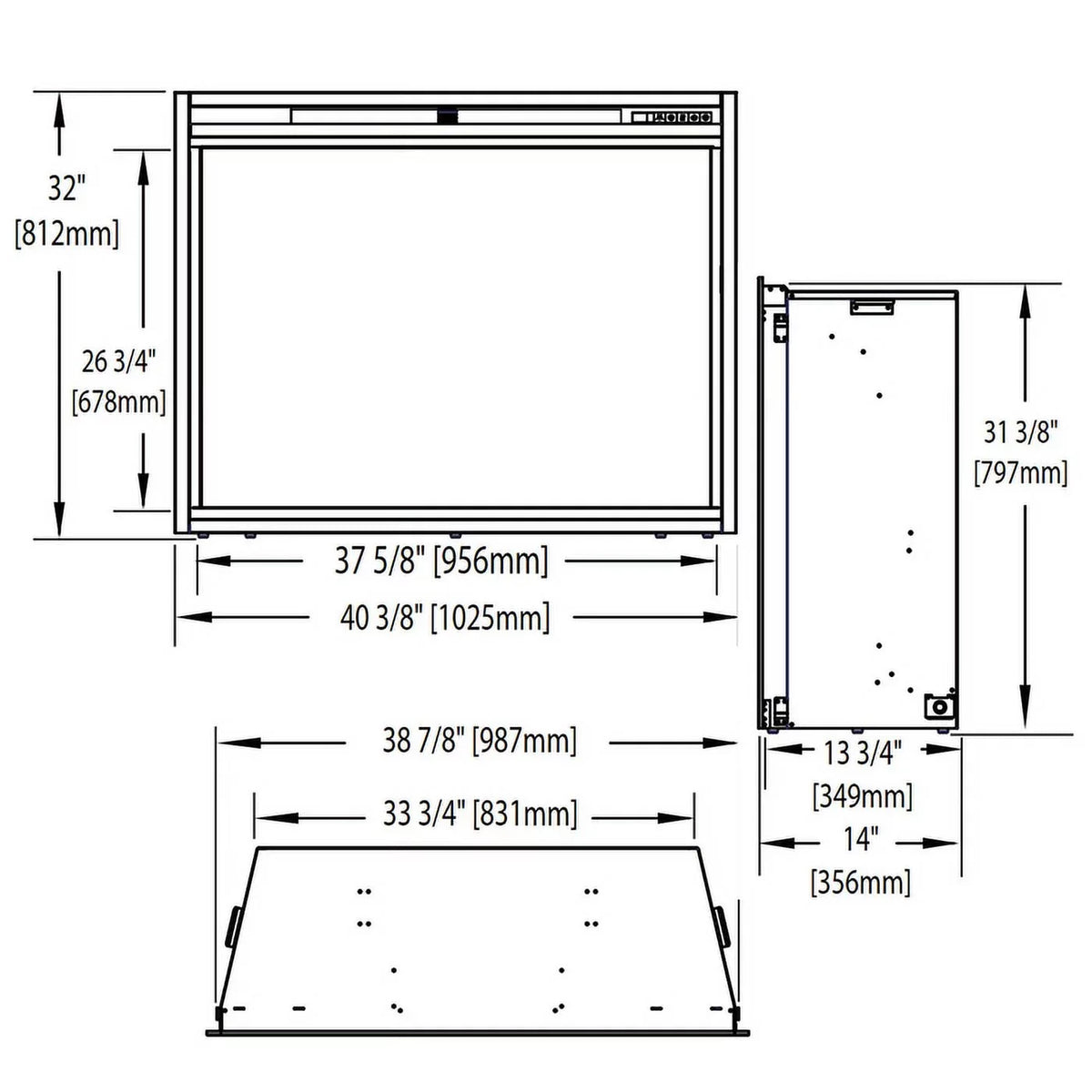 in. 40 Firebox Insert Napoleon Electric Built-in