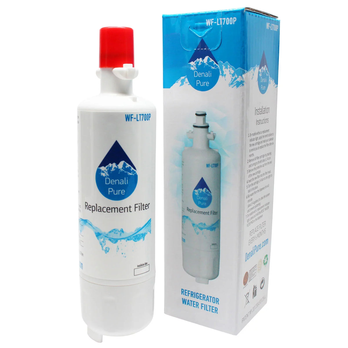 & & Air Refrigerator - Compatible Filter Pure Fridge Kenmore Kit Denali Brand LT120F - Kenmore Filter 79572059110 5-Pack Replacement LT700P liquid