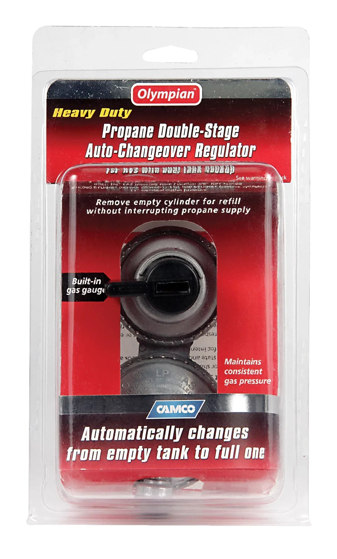 '- Camco Propane Regulator Auto-Changeover RV Double-Stage for Multicolor (59007)