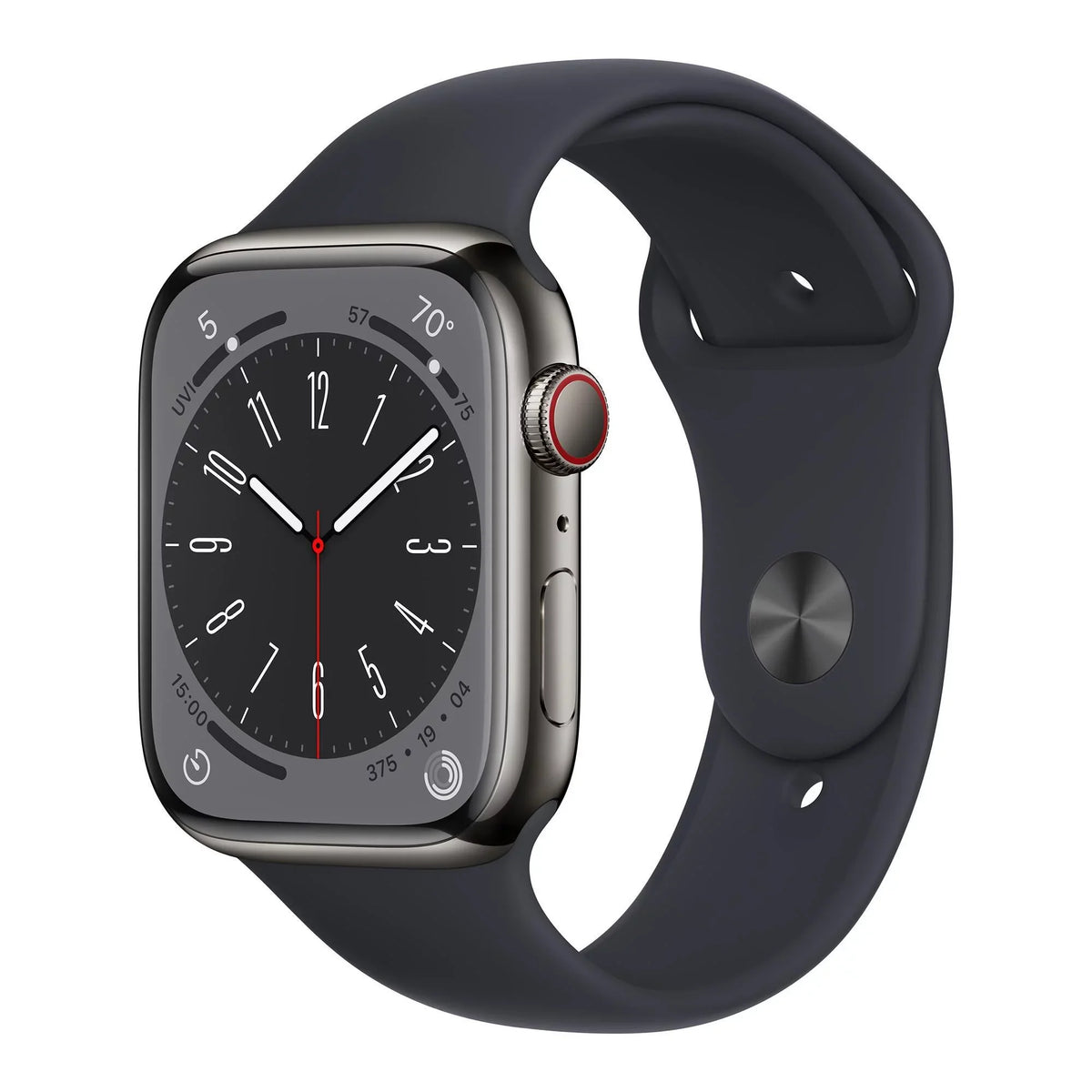 (Refurbished) Series 45mm Band Watch - Gen MNW13LL/A Sport Midnight Steel Cell Stainless 8 Restored 8 Graphite