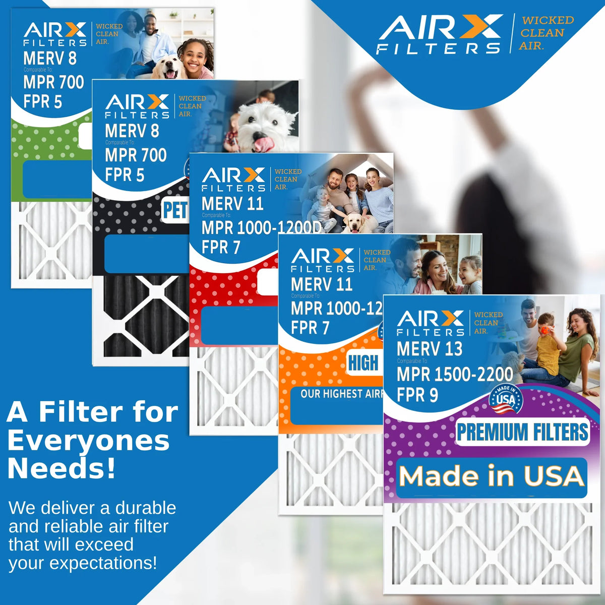 Pack 8 MPR 6 Comparable with CLEAN FILTERS & AIR. AIRX 700 FPR Comparable MERV Lennox Filter 8 to by FPR 15x20x1 to Filter 91X24 WICKED Air Compatible MERV 5 MPR & 700 5