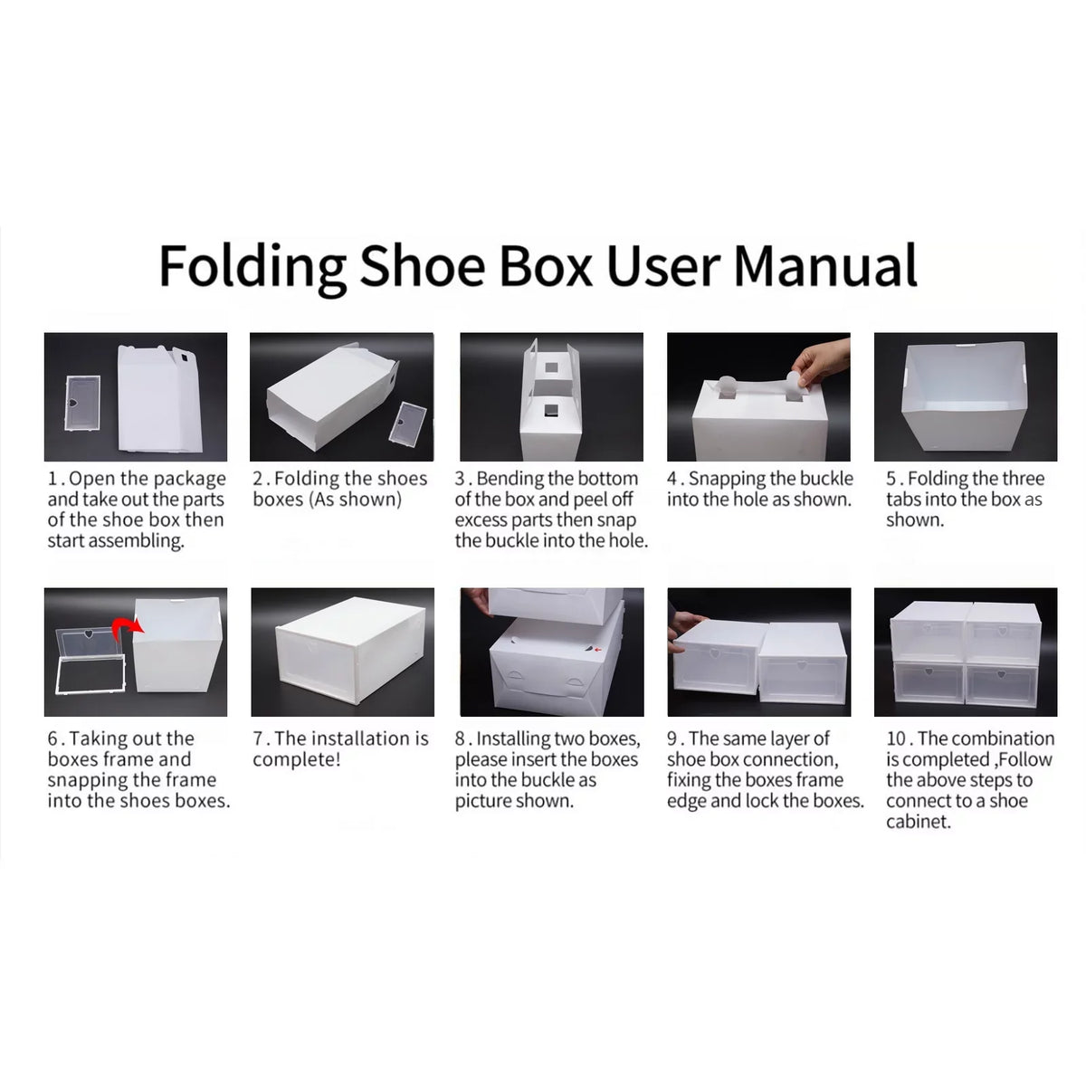 Boxes Storage Flip Plastic Organizer Shoe 20Pcs Case Drawer Clear Box Clamshell Stackable Container Shoe Foldable Loyalheartdy