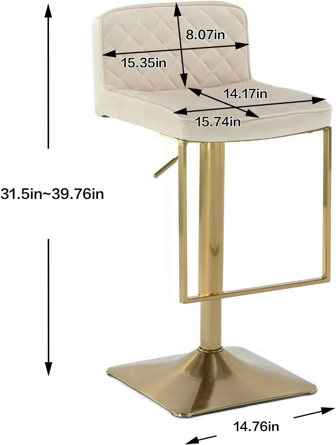 Island Stools Set Adjustable Modern (Ivory of Velvet Island Stools cocina sillas para Height de Kitchen Counter Height Barstools Gold TJUNBOLIFE Swivel Chairs Stools barra Chair for