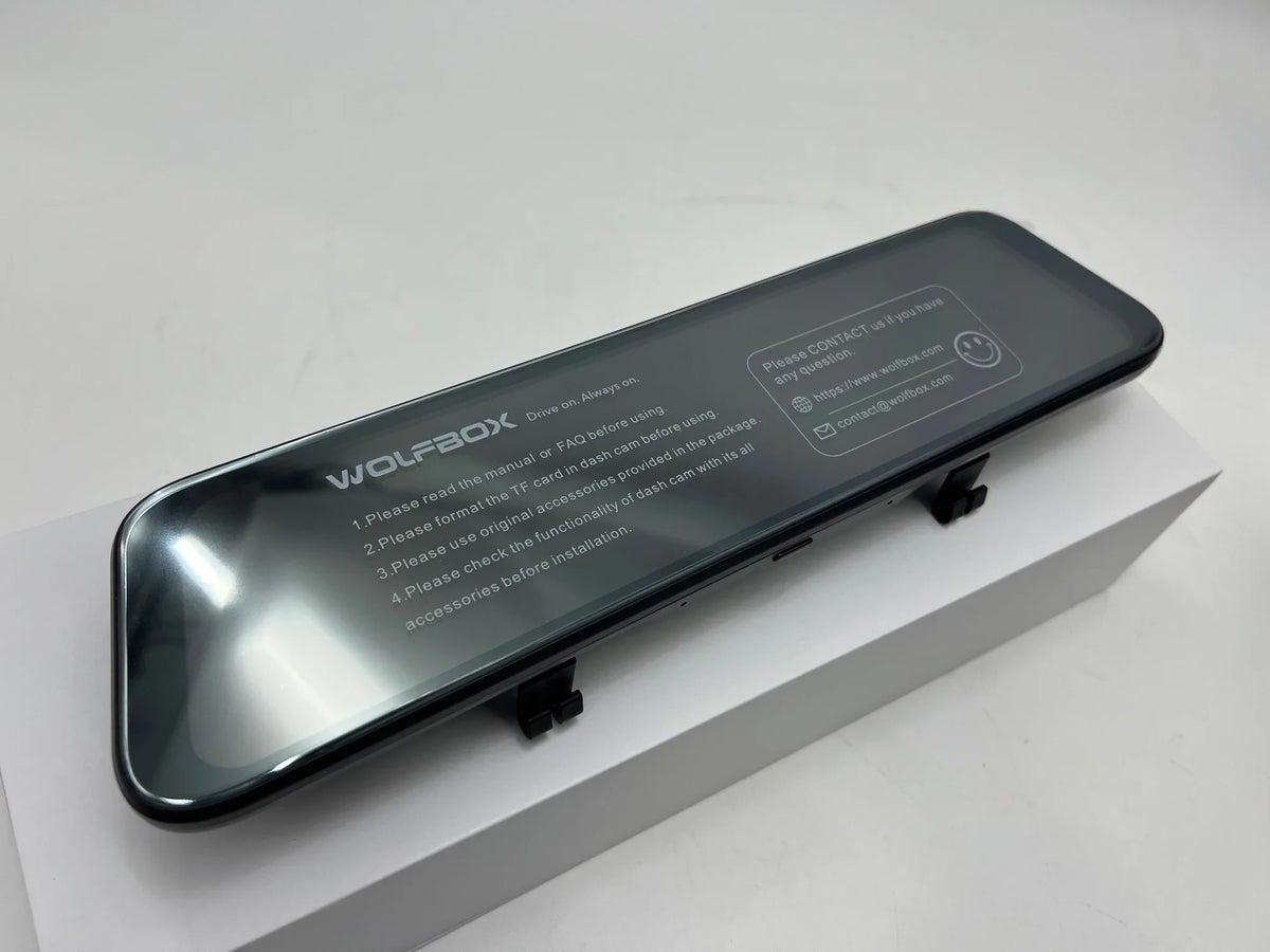 2160P Full Cam HD 4K Open Dash G840S 12" BLACK WOLFBOX - Box Mirror Backup Camera