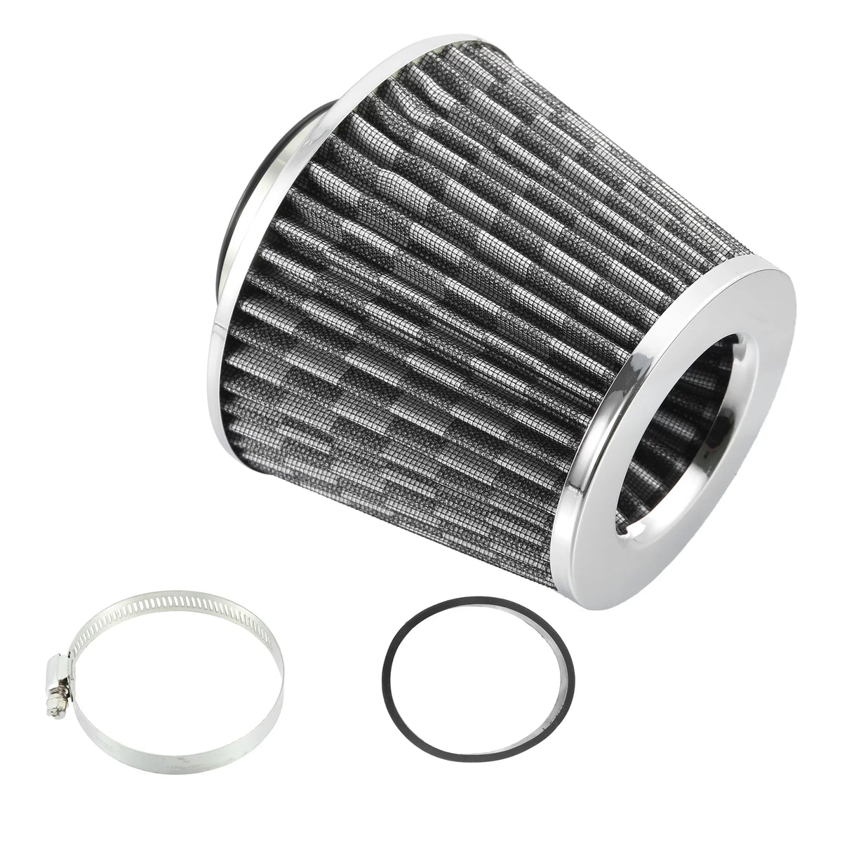 Cold Air on Air Filter Washable Pattern Carbon Cone Intake Ring Dry Fiber 2.7" 1pcs Replacement Reducer Inlet Clamp 70mm