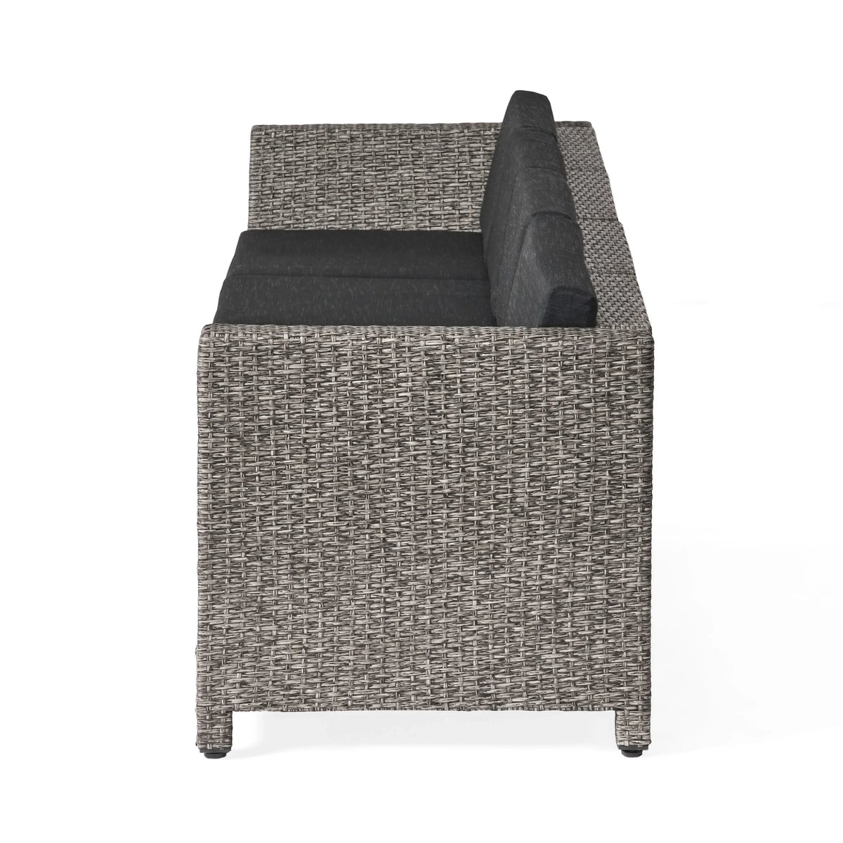 and Black GDF Dark Cushions, Mixed Sofa Studio Venice 4 Seater exterior Wicker Sectional Gray with