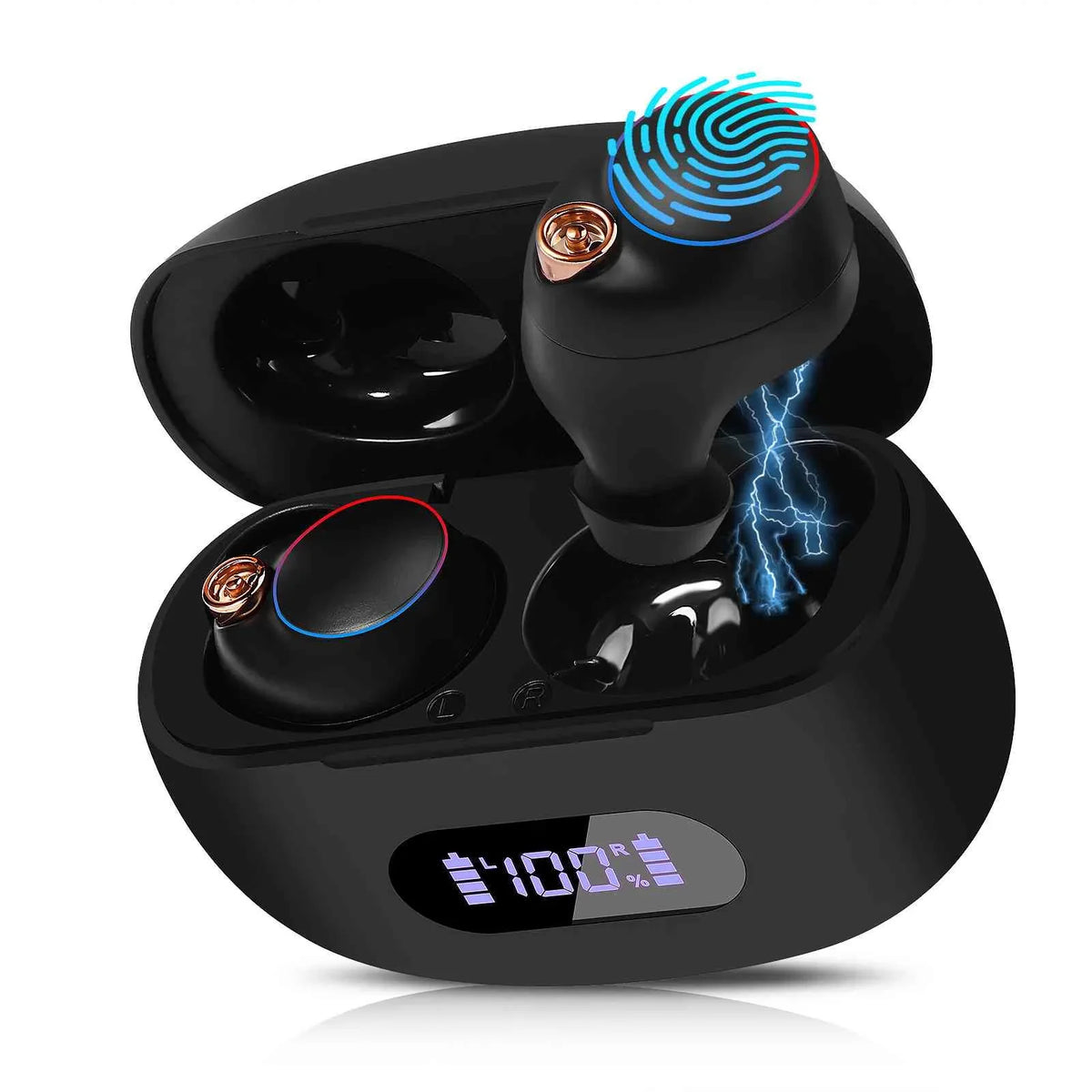 Boost + Resistance, S88 Bluetooth Black, Connect, Case, Dual Doogee Earbuds with Plus Bluetooth Compatible UrbanX IPX5 5.2 Charging True Wireless Balanced, liquid Connection, Bass