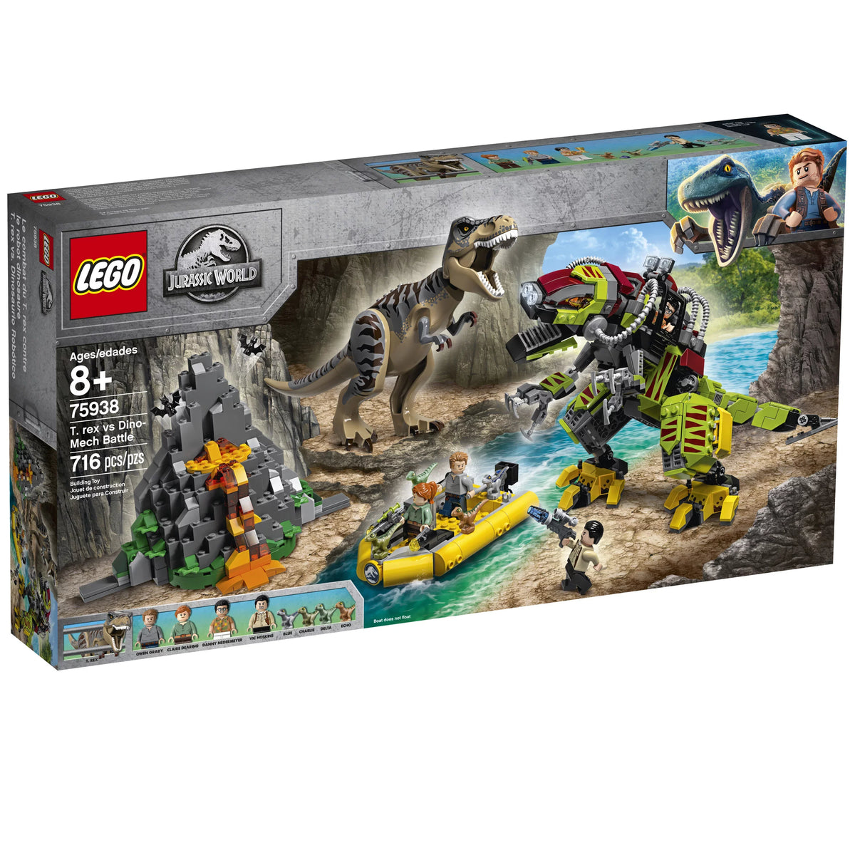 Building Dino-Mech Pieces) Jurassic World vs LEGO Toy (716 rex Dinosaur Battle 75938 T.