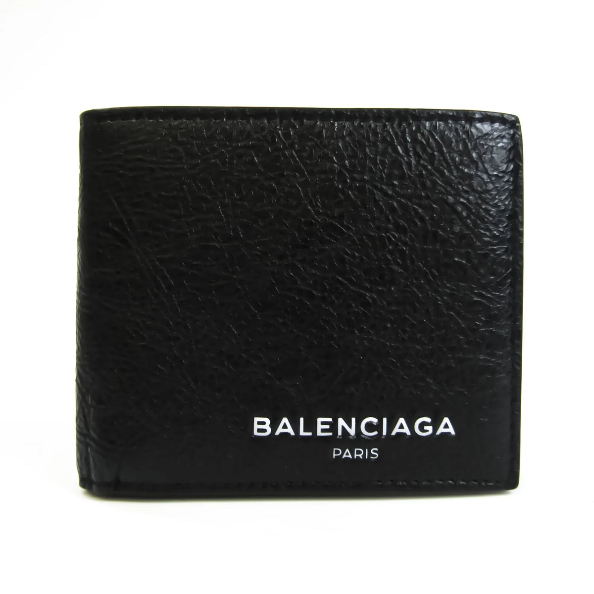 Leather Balenciaga 504934 Unisex Wallet Black (Good) Pre-Owned (bi-fold)