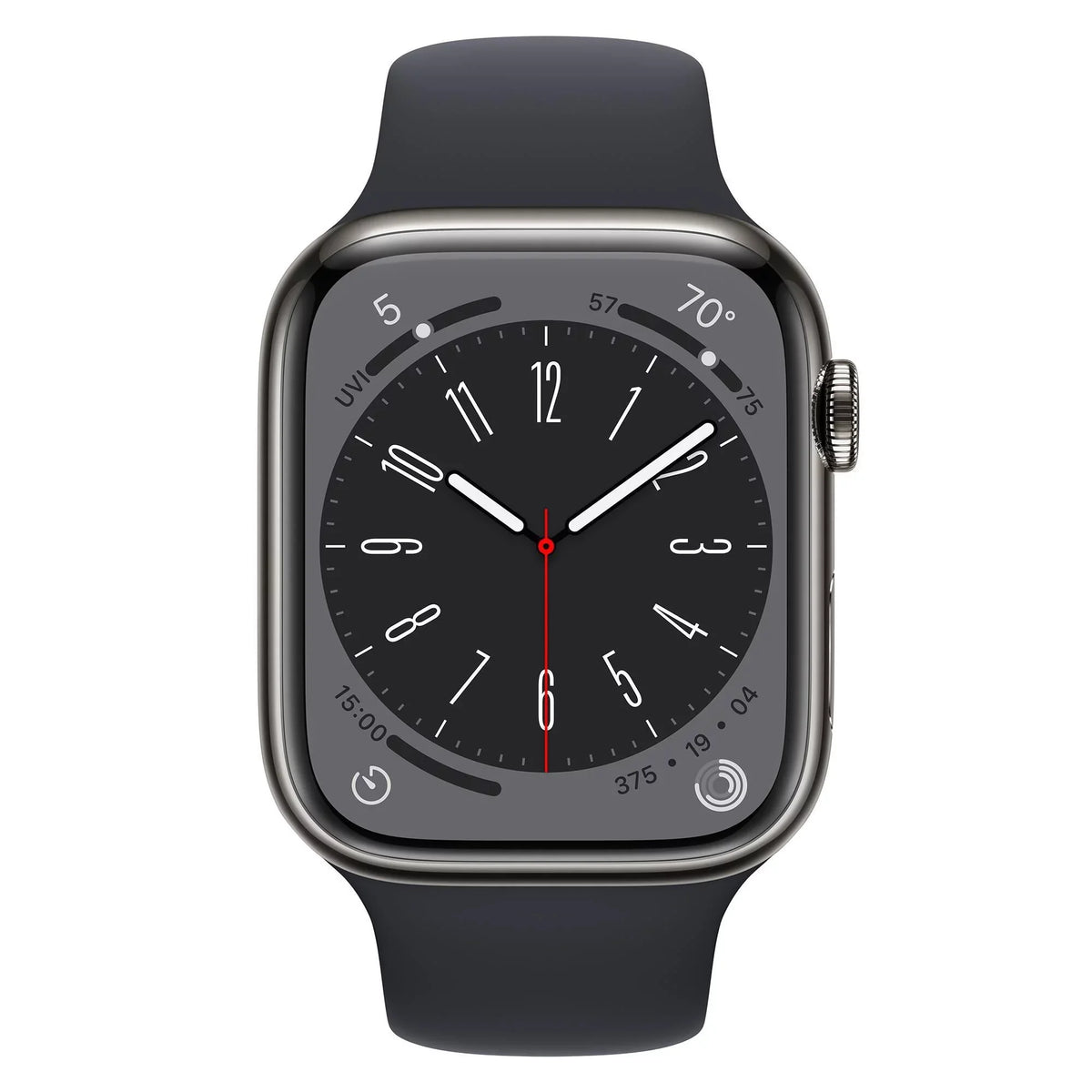 (Refurbished) Series 45mm Band Watch - Gen MNW13LL/A Sport Midnight Steel Cell Stainless 8 Restored 8 Graphite