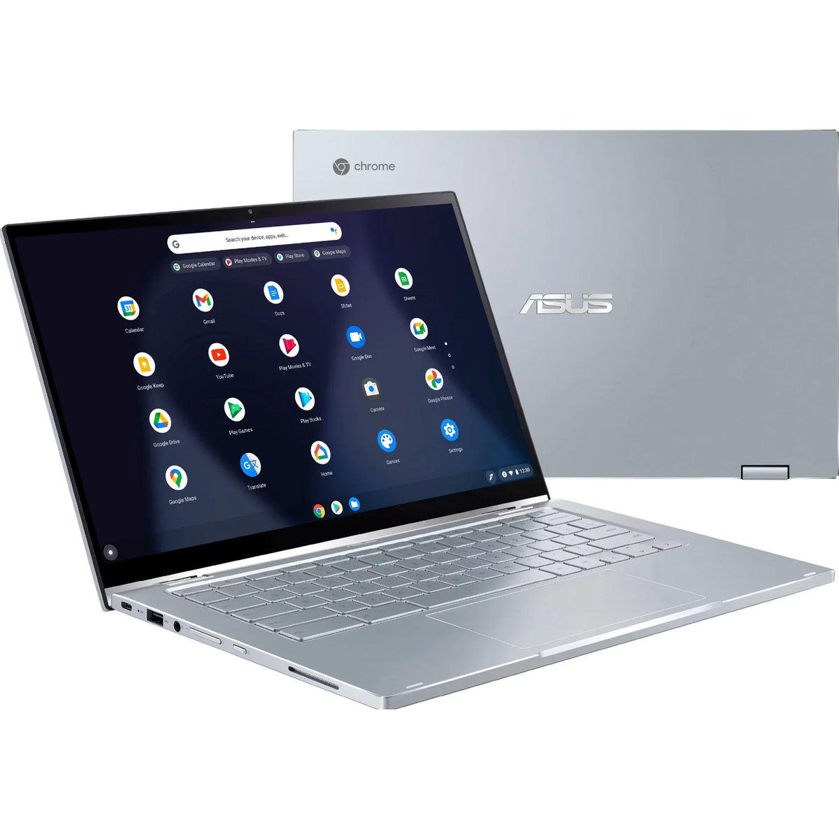 8GB USB-C Touchscreen C433 14" Business Webcam SD Chromebook 64GB Intel Laptop ASUS M3-8100Y Flip Chrome + DDR4 UHD Card Graphics eMMC OS FHD 256GB 14 Processor IPS Intel 615 Core 2-in-1 Silver