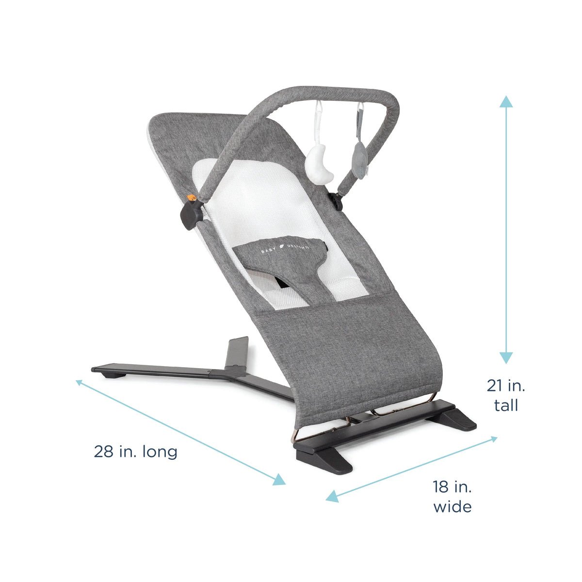 Baby Deluxe Portable Tweed Months, Baby Charcoal Delight 0-6 Infants Bouncer, for Alpine