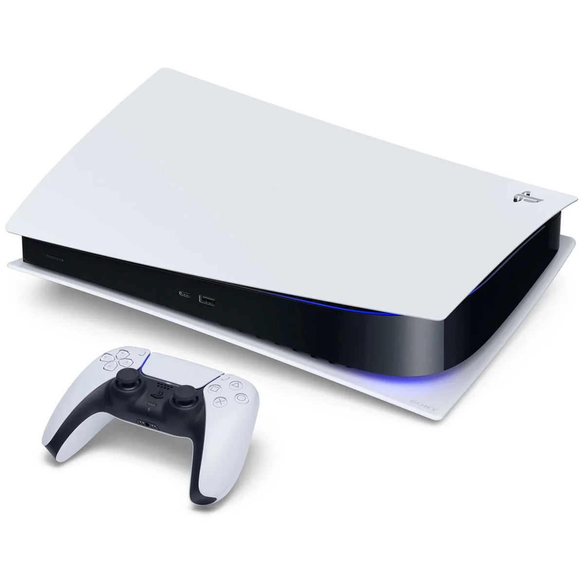 White with with Playstation Disc 3D Version Cloth and Console Extra PULSE 5 Souls Controller, White Bundle Cleaning Demon's Headset