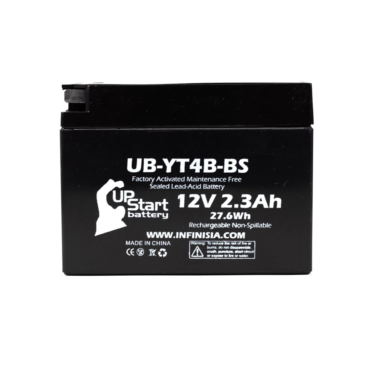 (FI) - 400CC UpStart Battery Motorcycle Free, UB-YT4B-BS Battery SR400 12V, Factory Activated, 2.3Ah, 2010 5-Pack Yamaha for Replacement Maintenance