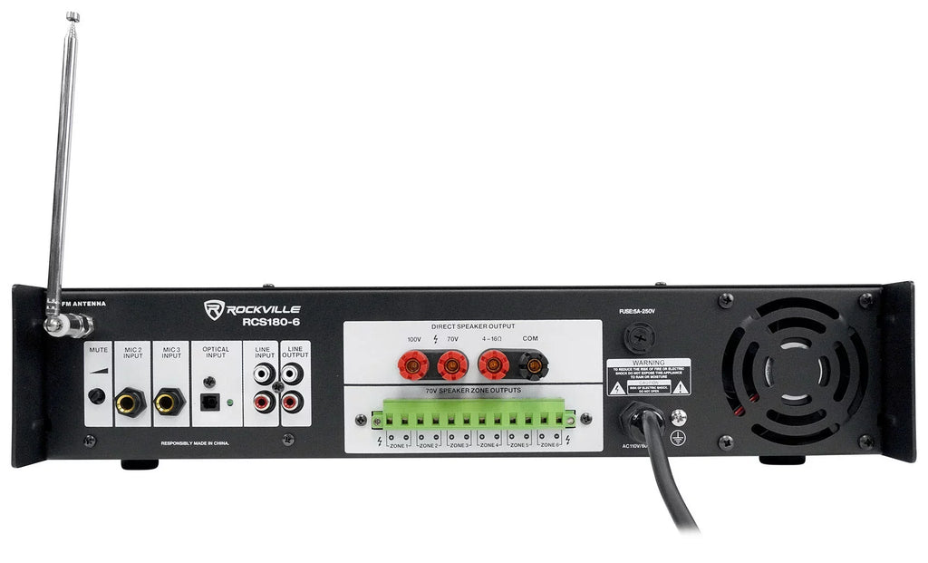 Array Column 24" COL600-BK (8) Black Commercial 70V Mount Speakers+Amp Wall JBL